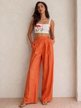 26 Floral Crop Top With pants set